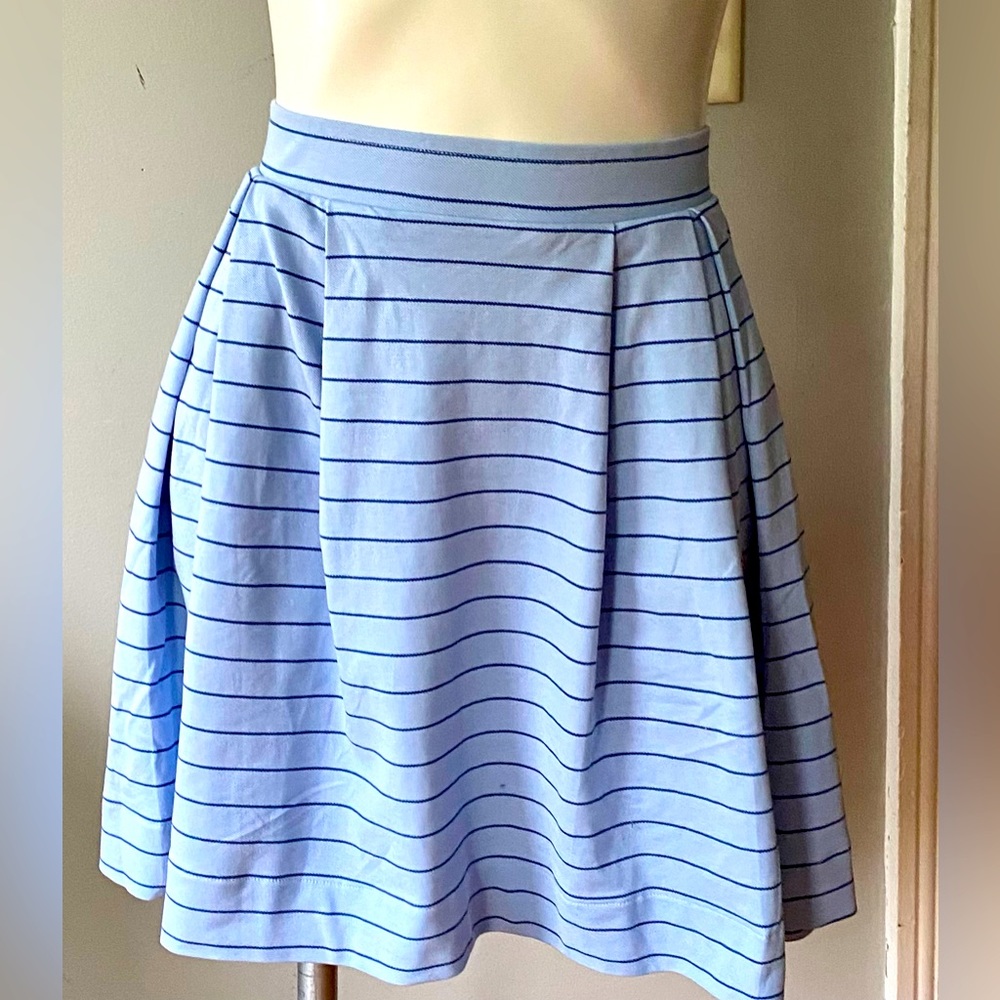 NWT Boast Cotton Women’s Pinstripe Pleated Light Blue Skirt.